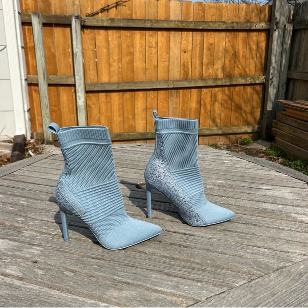 Steve Madden Sock Bootie The Maxwell Blue Rhinestone Size 8 Fall Winter Hot Cute View 2